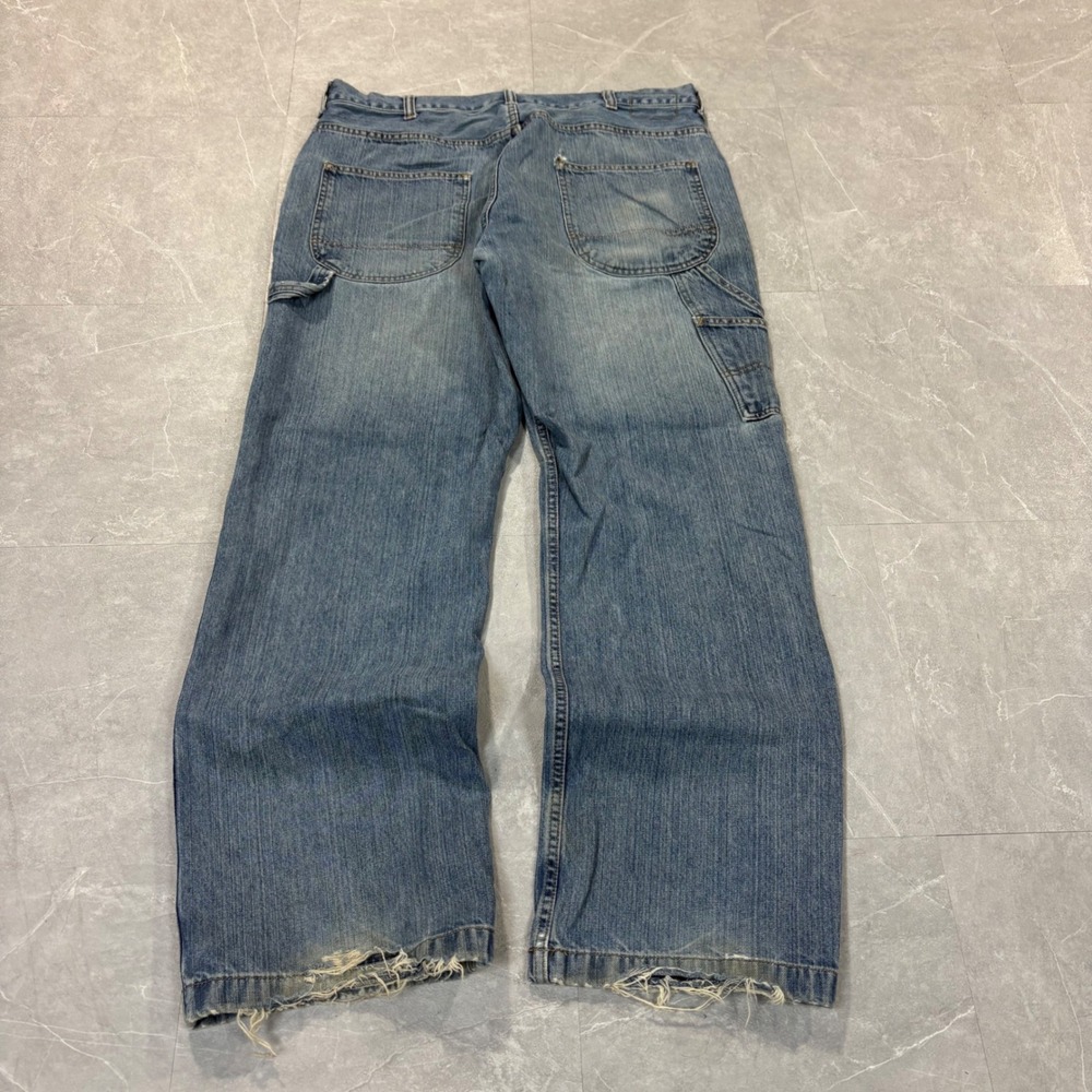 Old Navy Mens Carpenter Jeans Blue Denim Wide Leg Workwear Pants 36x30 2492